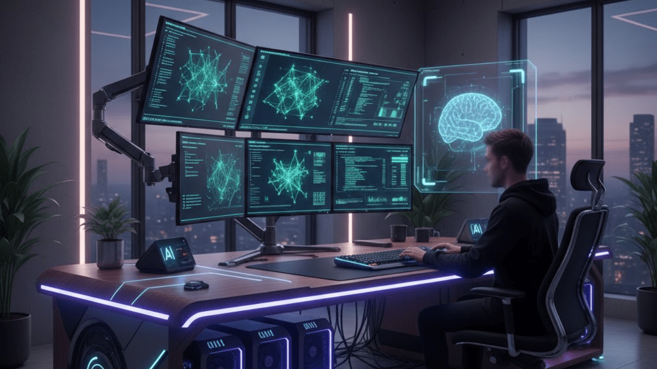 Self-hosted AI tools setup in a home and office lab with open-source technology running on local servers.